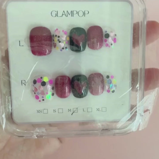 Glam Heart Handmade Press On Nails