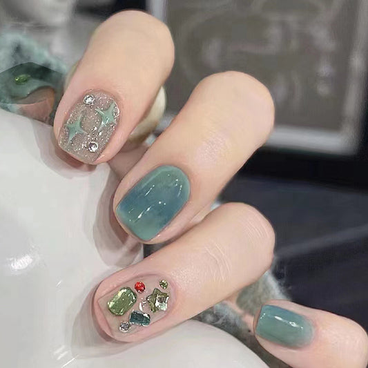 Crystal Charm Press-on Nails