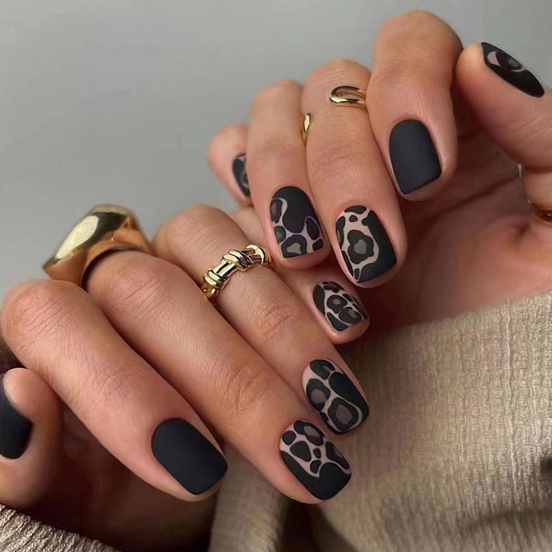 Black Leopard Press-on Nails Instagram Trendy Nails