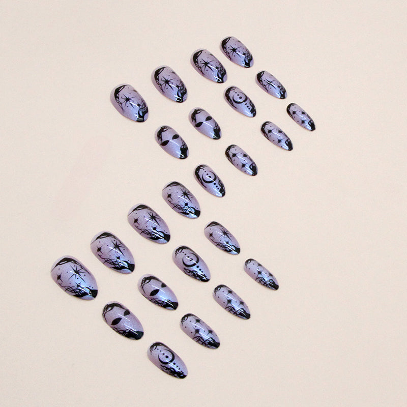 GLAMPOP Purple Phantasm Press-on Nails false nails almond for halloween