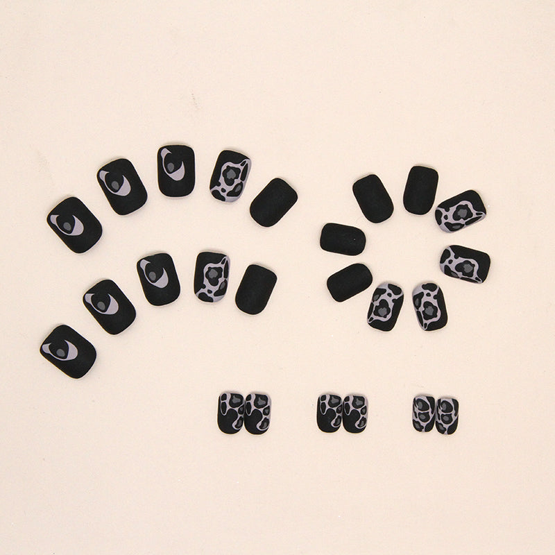 Glampop Black Leopard Press-on Nails Squoval