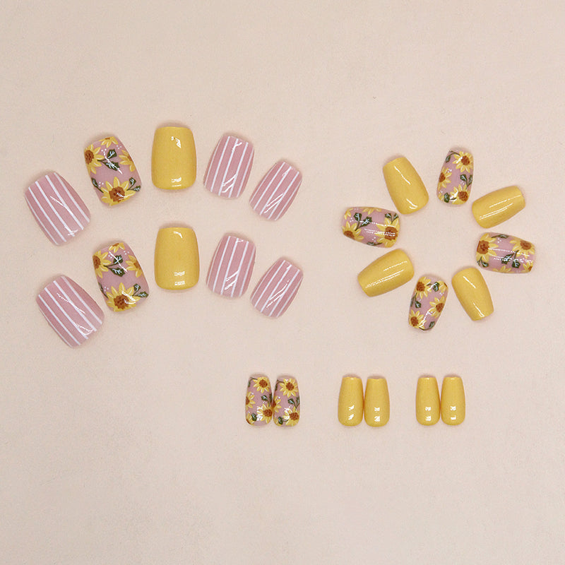 GLAMPOP Sunflower Sunshine Press-On Nails