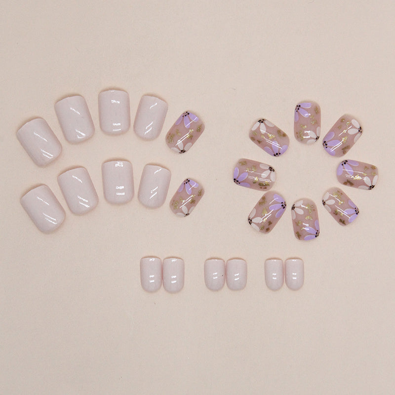 GLAMPOP Lavender Bloom Short Press-On Nails