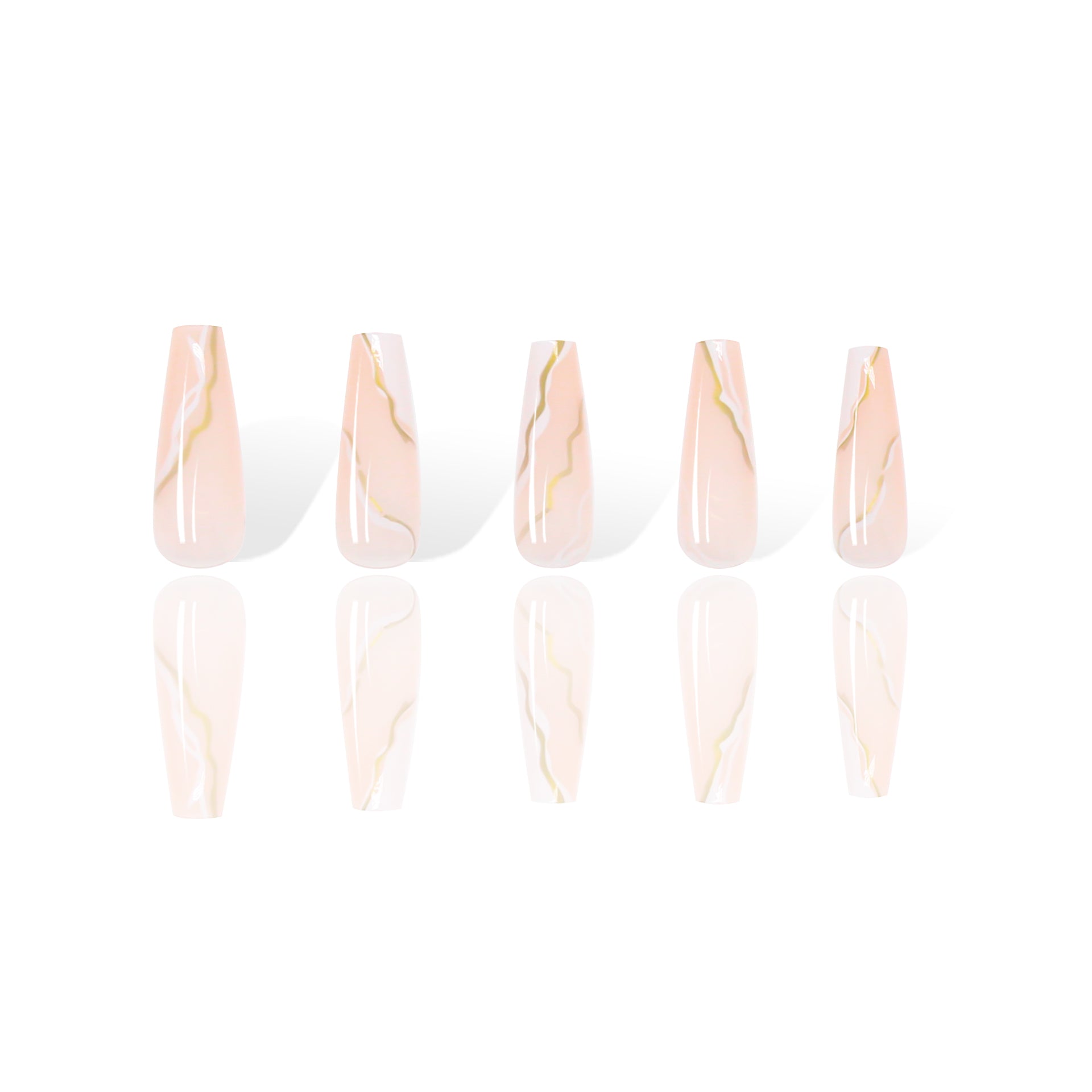 GLAMPOP Golden Marble Press-on Nails