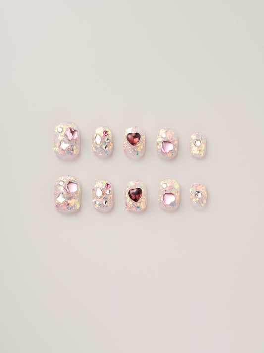 Twinkle Hearts Handmade Press On Nails 