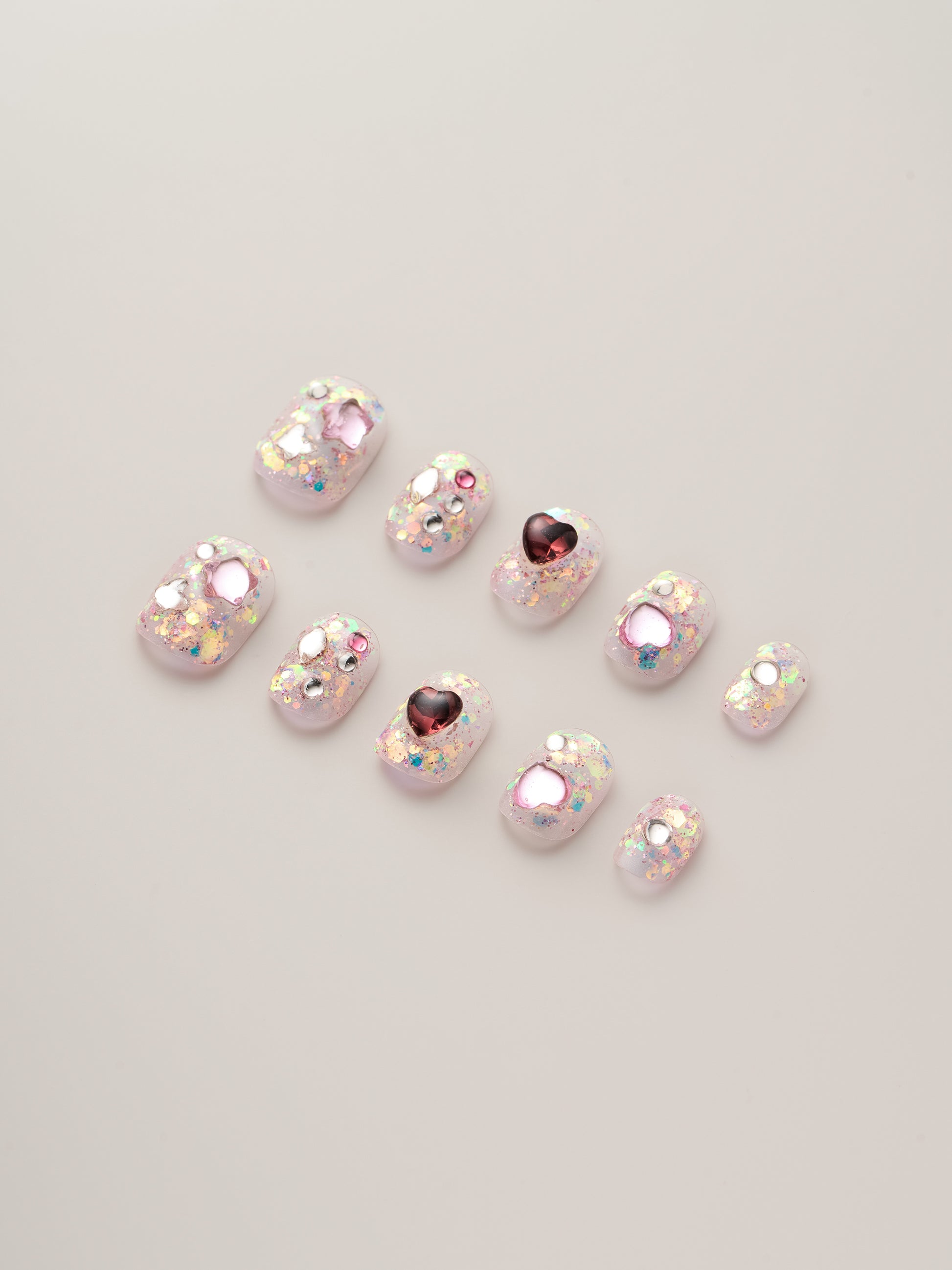Twinkle Hearts Handmade Press On Nails 