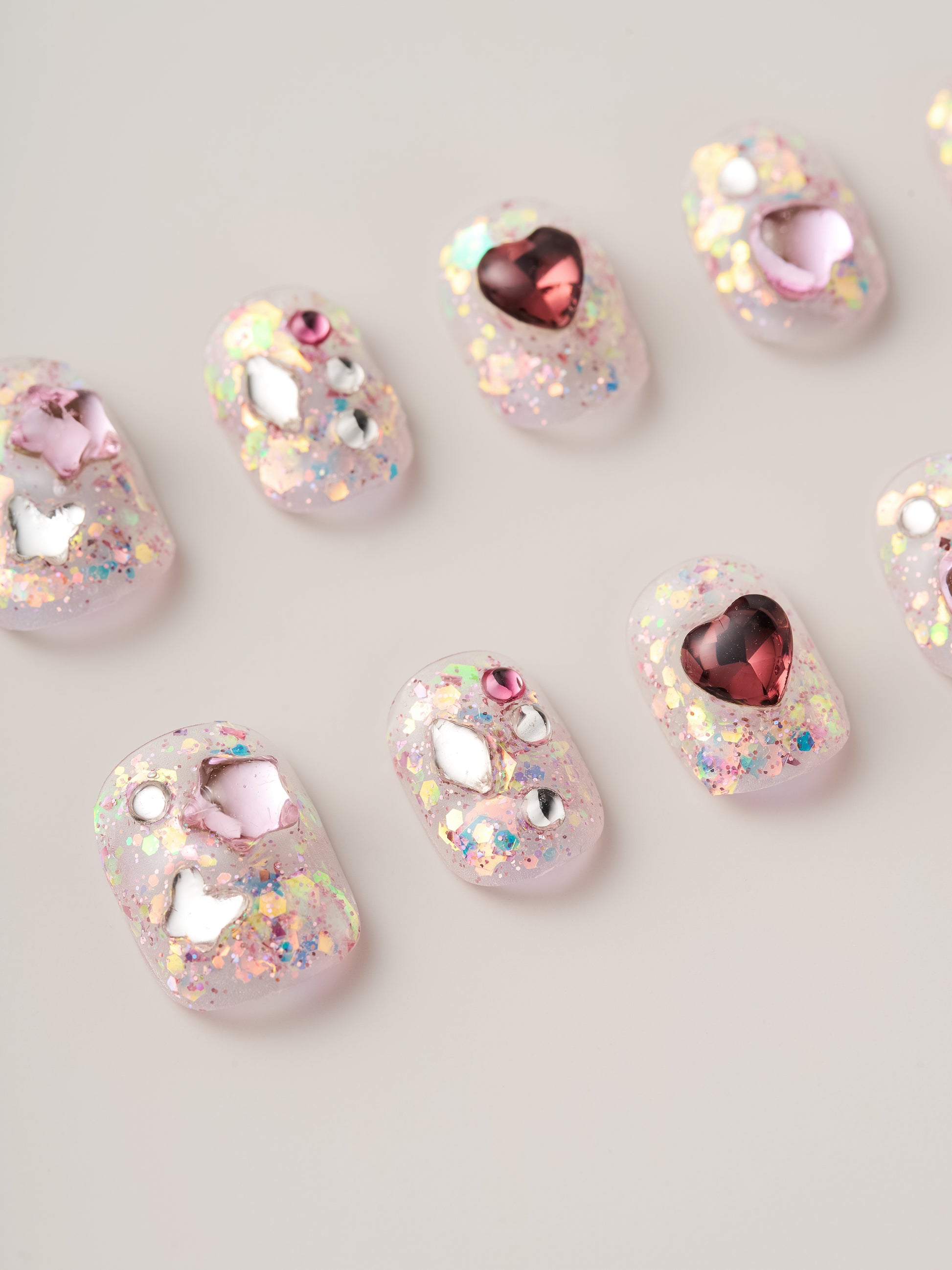 Twinkle Hearts Handmade Press On Nails 