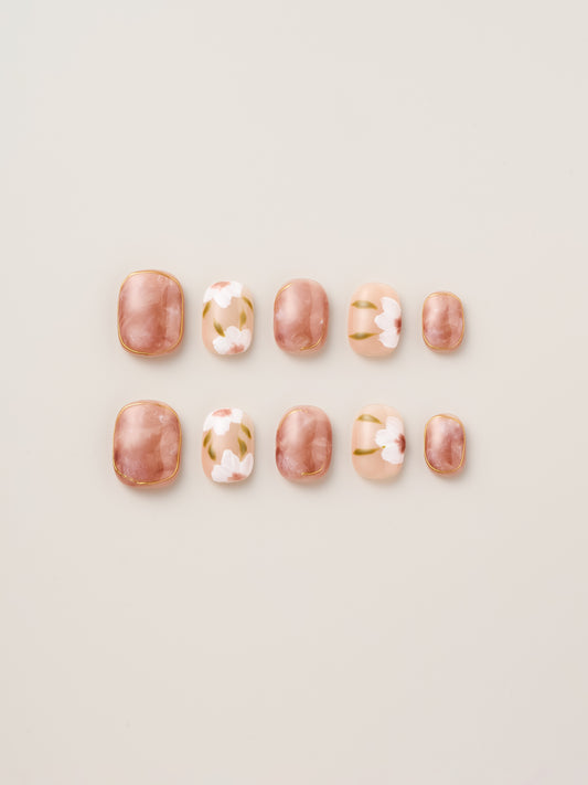 Blossom Blush Handmade Press On Nails