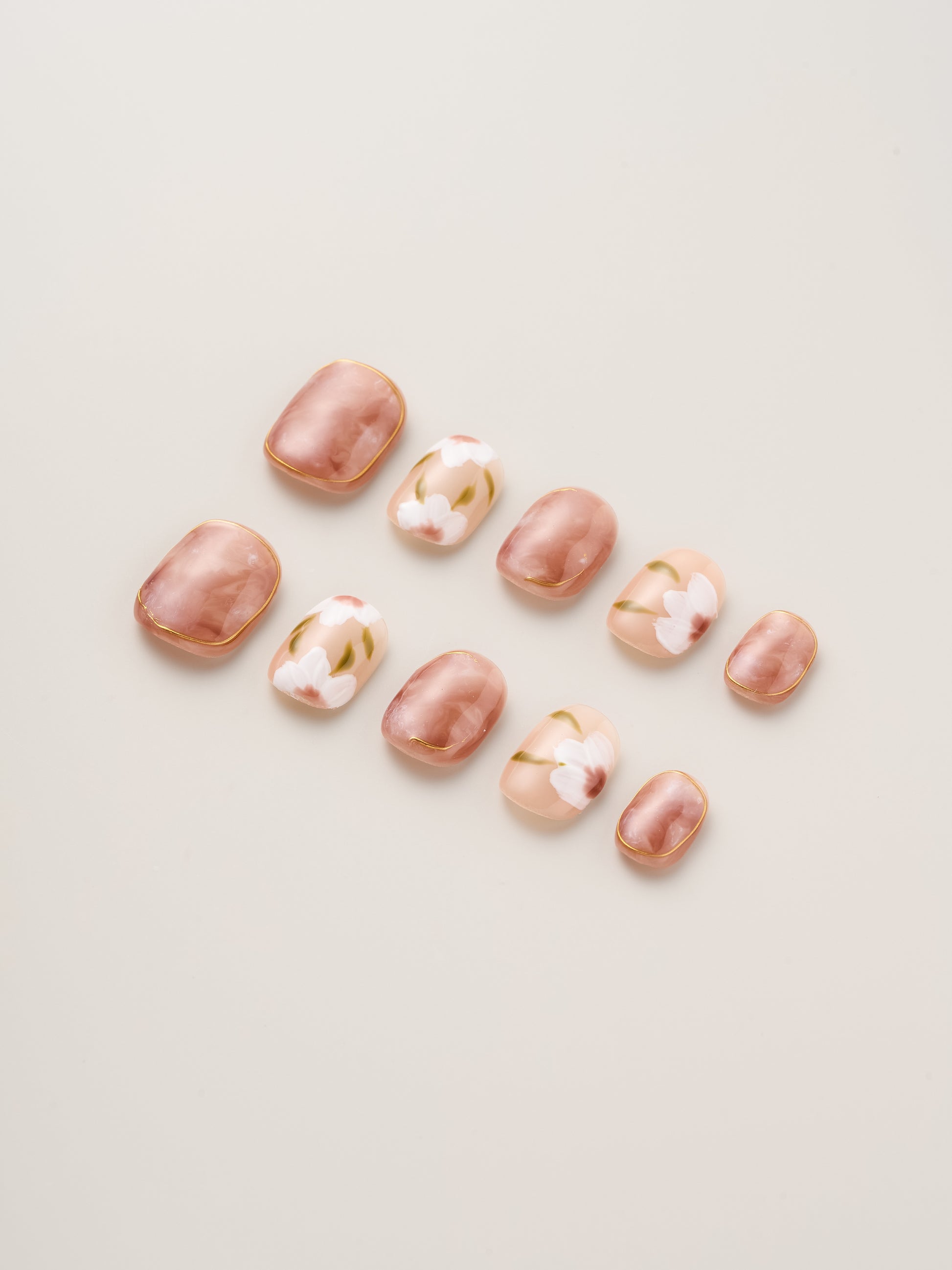 Flower Handmade Press On Nails