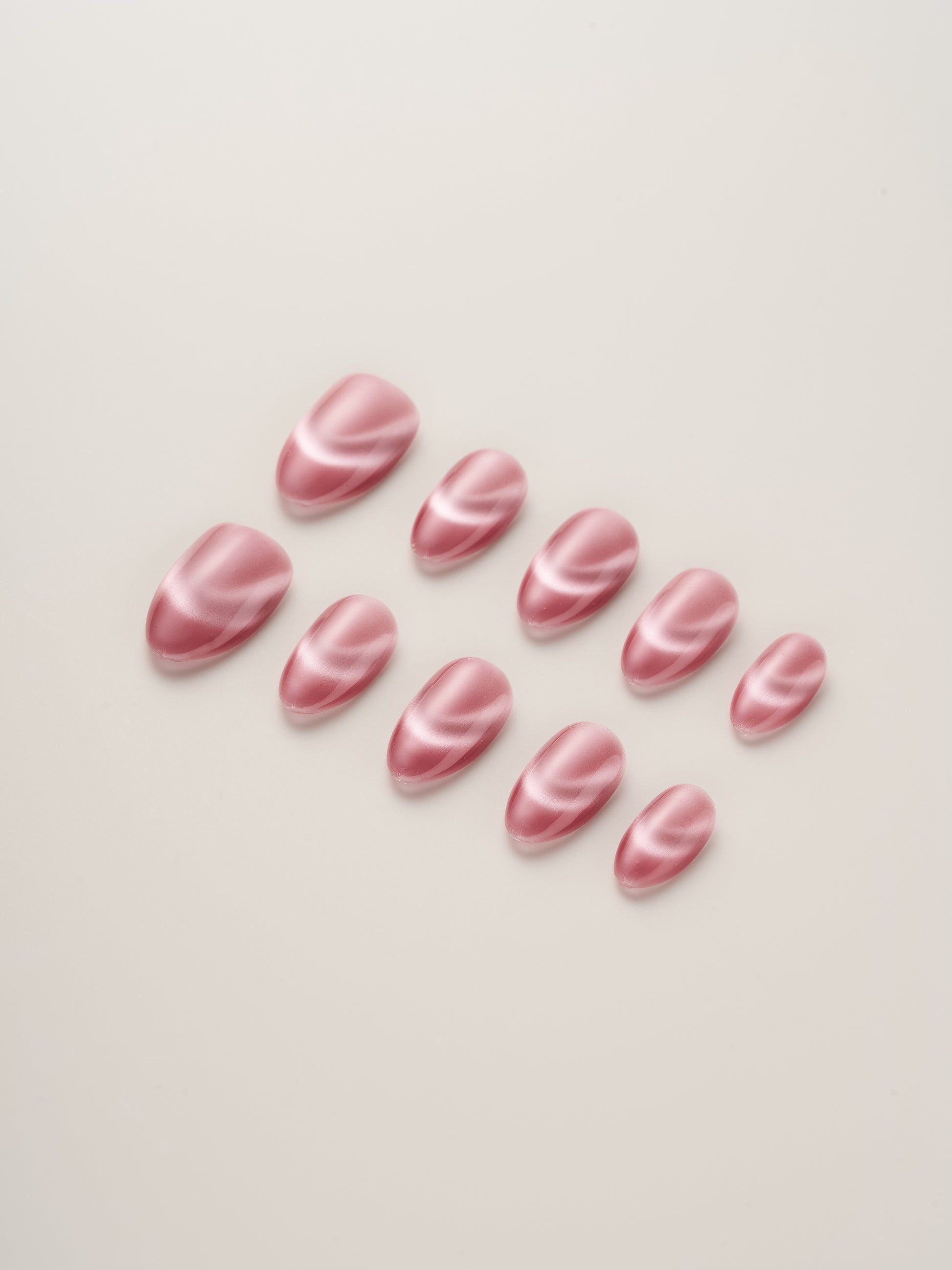Pink Cat Eye Handmade Press On Nails