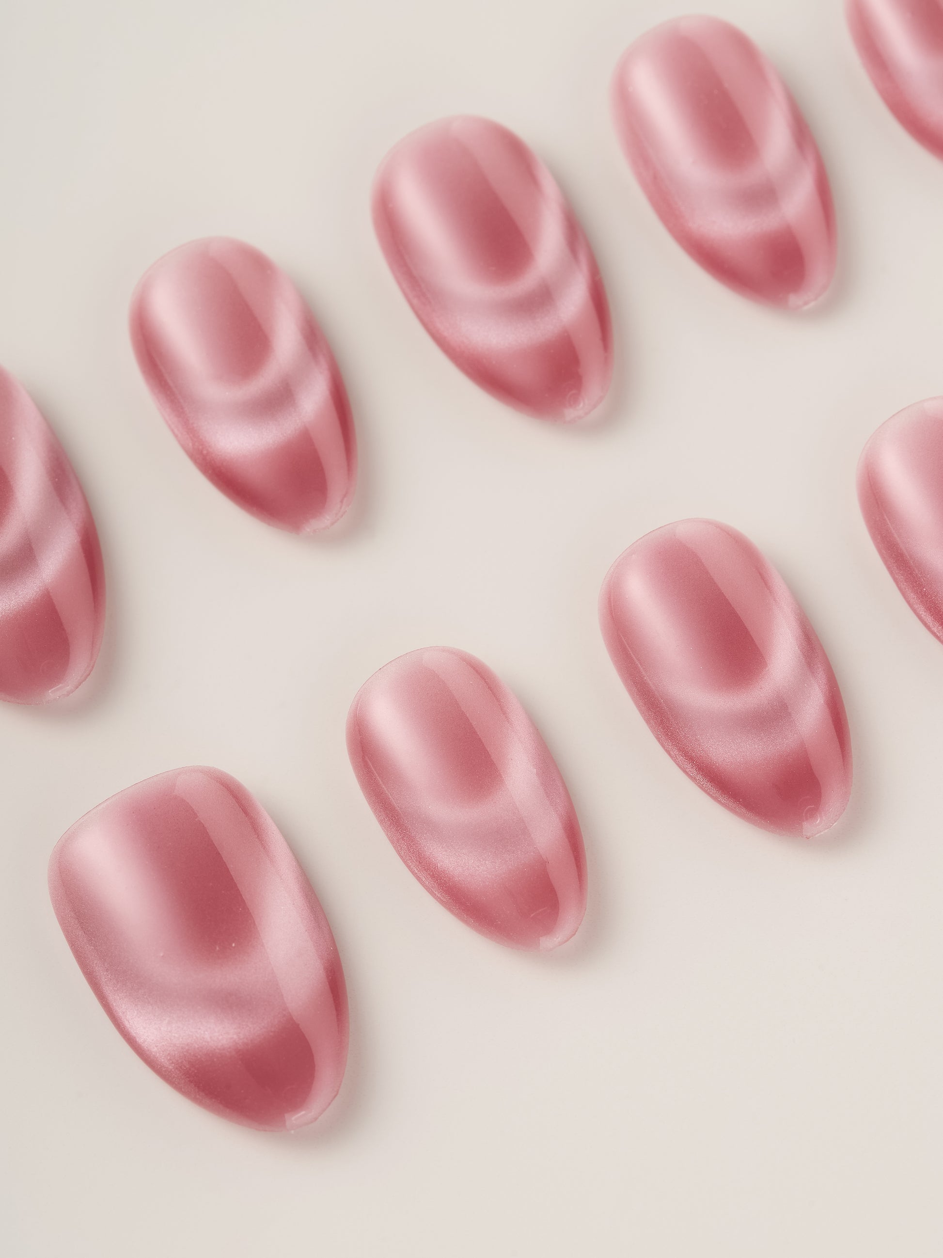 Pink Cat Eye Handmade Press On Nails