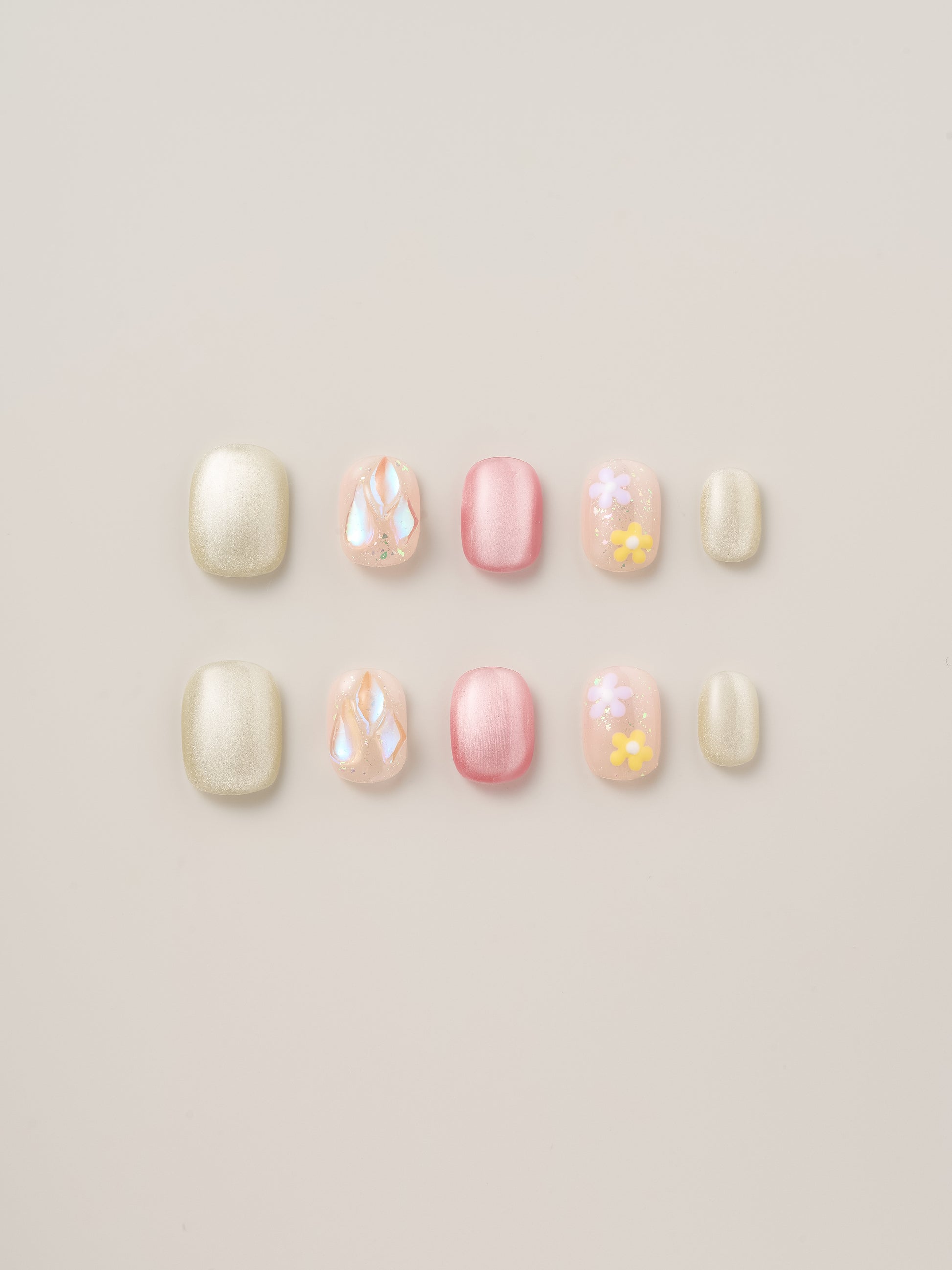 Golden Bloom Handmade Press On Nails