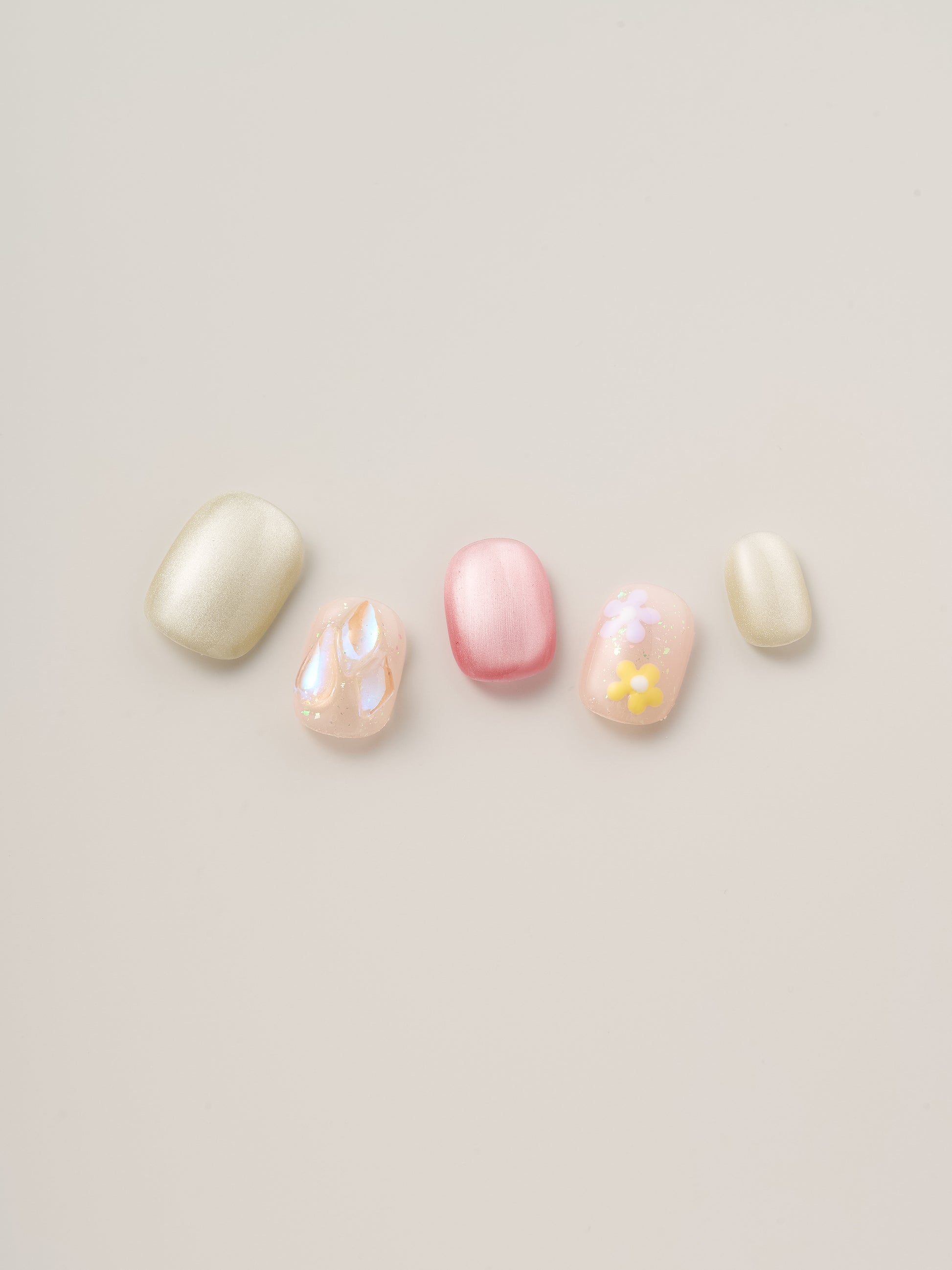 Golden Bloom Press on nails