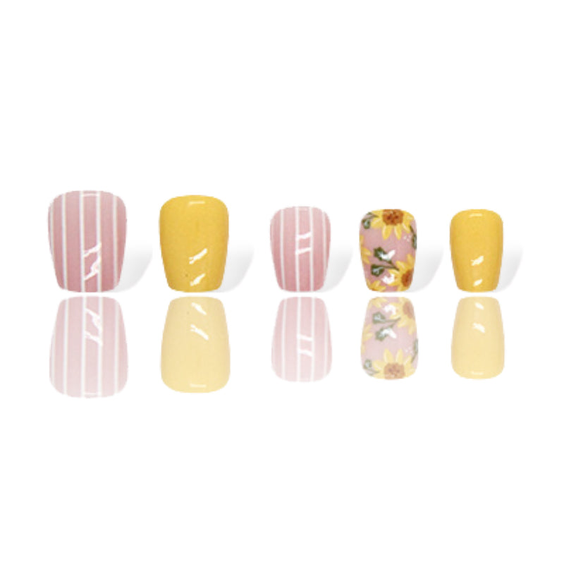 GLAMPOP Sunflower Sunshine Press-On Nails