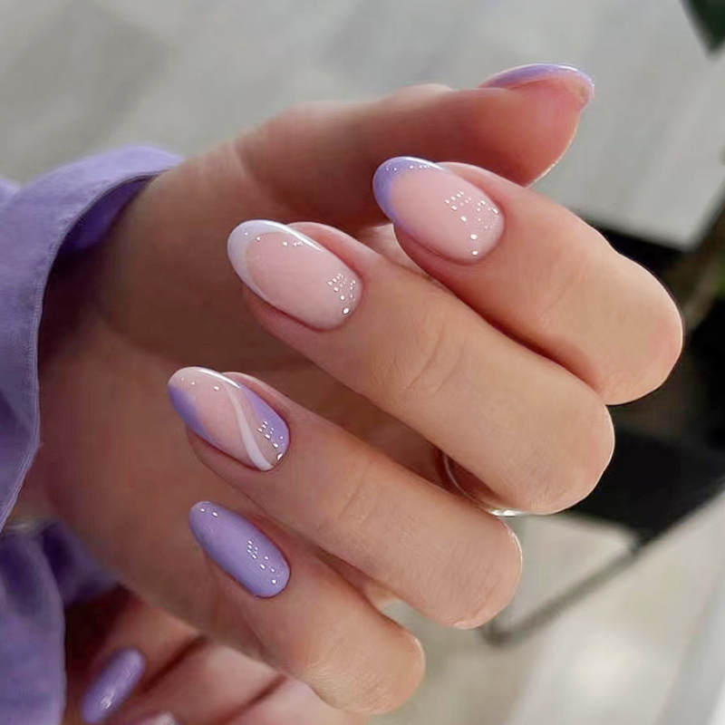 GLAMPOP Lavender Edge Press-on Nails