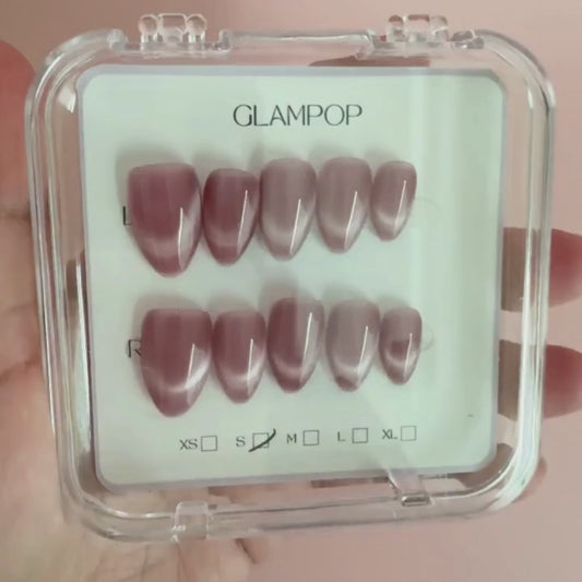 Pink Cat Eye Handmade Press On Nails